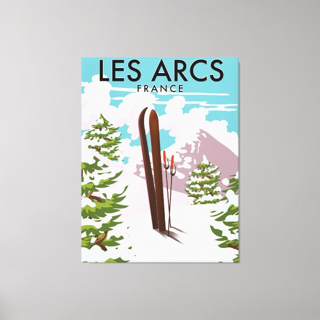 Les Arcs France travel ski Leinwanddruck (Vorderseite)