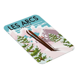 Les Arcs France travel ski Magnet