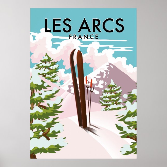 Les Arcs France travel ski Poster (Vorne)