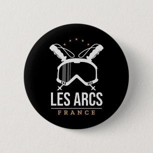 Les Arcs Frankreich Skigebiet Vintage Skifahren Sn Button