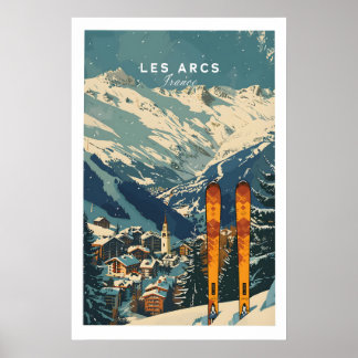Les Arcs Ski Poster Frankreich 1
