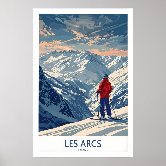 Les Arcs Ski Print - Frankreich 1 Poster (Vorne)