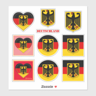 Les autocollants allemands et le drapeau allemand,