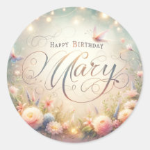 Les autocollants d'anniversaire de Mary
