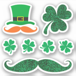 Les autocollants de la Saint Patrick - la moustach