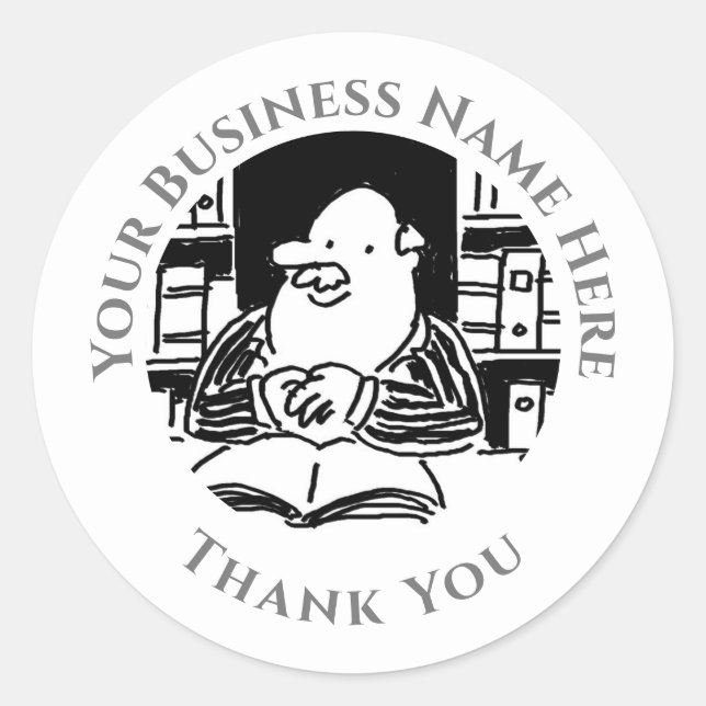 les autocollants du Merci des services juridiques, (Devant)