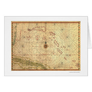 Les Bahamas et la carte 1650 du Cuba