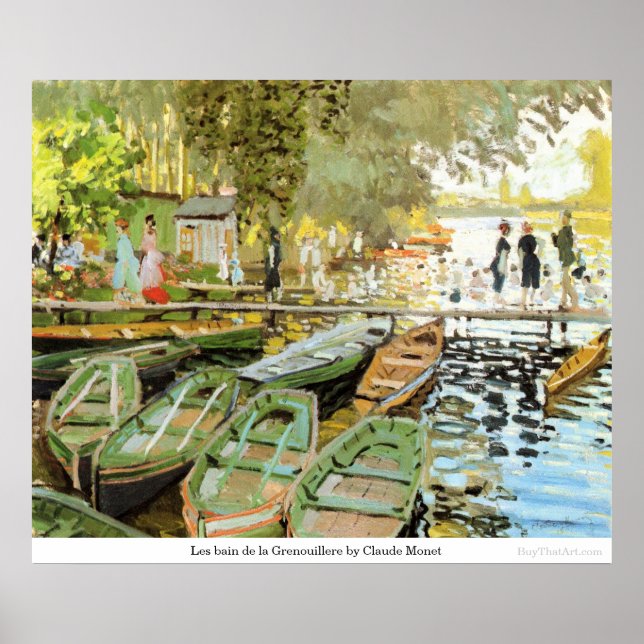 Les bain de la Grenouillere von Claude Monet Poster (Vorne)