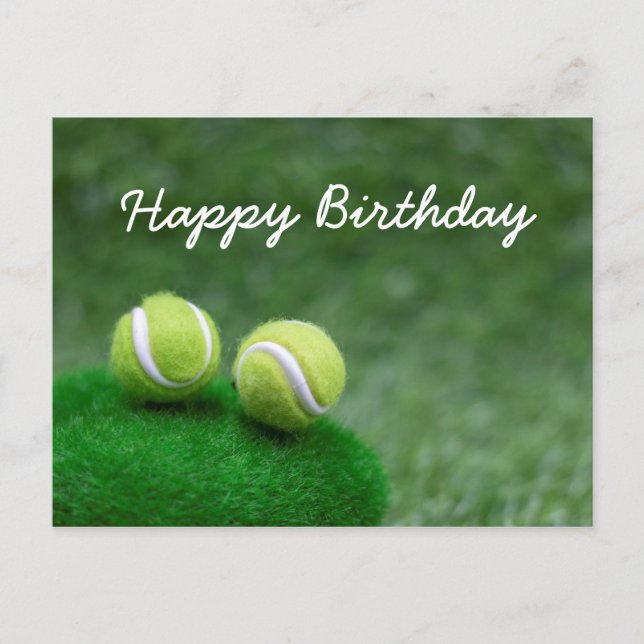 Les balles de tennis sont sur une carte d'annivers (Devant)