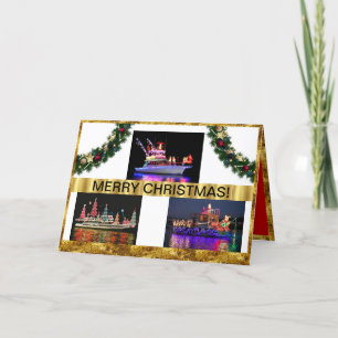 Les bateaux sur les cartes de Noël