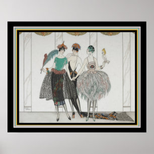 "Les Belles Sauvagettes" Art Déco 16x20