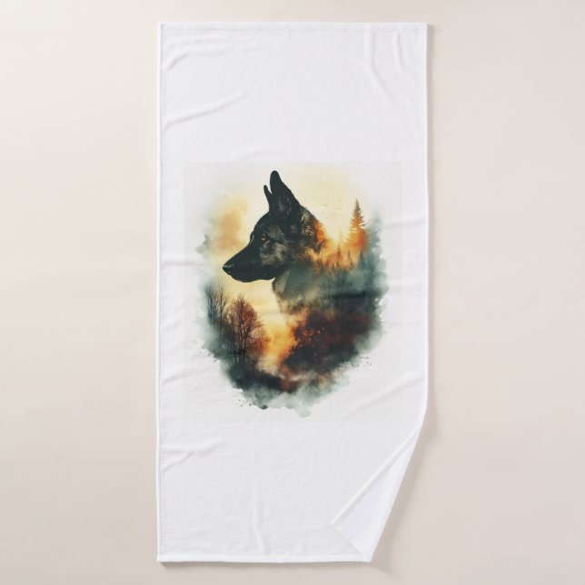 Les bergers allemands comme guides fantomatiques (Serviette de bain)