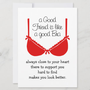 Les bons amis sont comme les soutiens-gorge, carte