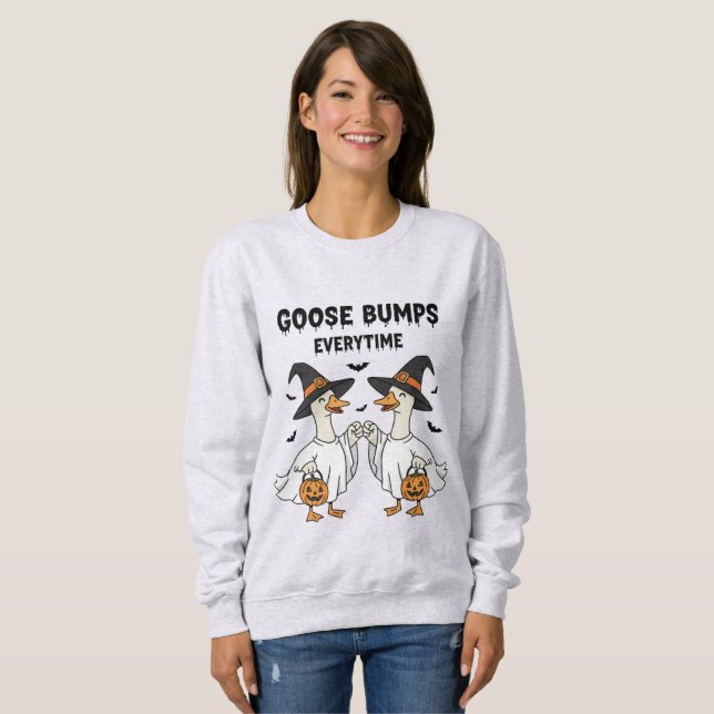"Les bosses d'oie à chaque fois" Sweatshirt Hallow (Devant entier)