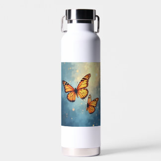 Les bouteilles d'eau brillantes du papillon