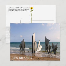 Les Braves Memorial, Normandie, Frankreich - Postc