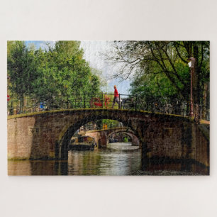 Les canaux d'Amsterdam. Jigsaw Puzzle