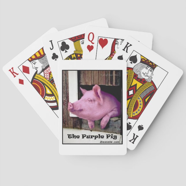 Les Cartes De Jeu Classique De Cochon Violet (dos)