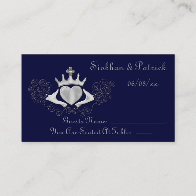 Les Cartes De Placement Claddagh (Argent) (Mariage (Devant)