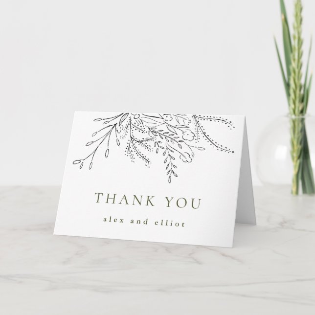 Les Cartes De Remerciements De Bouquet Débordant (Devant)