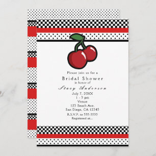 Les cerises rouges Invitations blanches et rouges