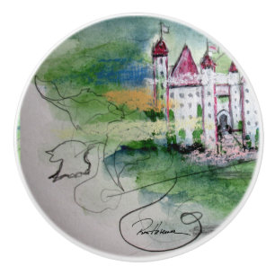Les châteaux dans le ciel. . . Poignée en Céramiqu