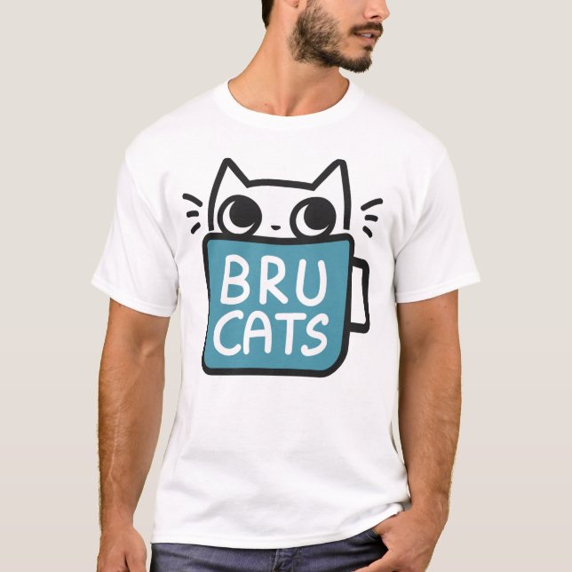 Les chats de Bru allument le T-shirt - grand, logo (Devant)