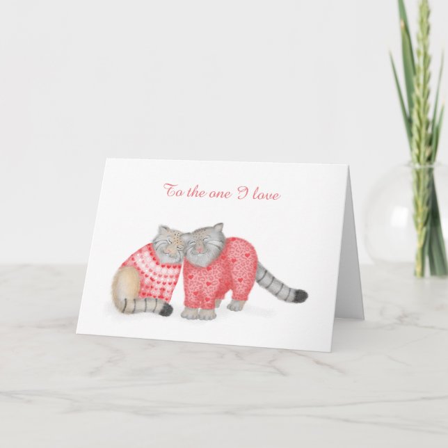 Les chats de Cute Pallas amoureux Carte de Saint V (Devant)