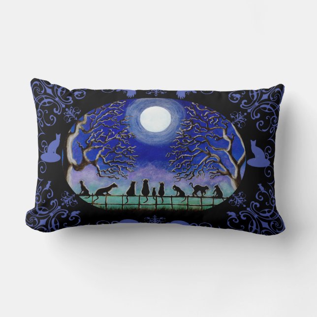 Les chats noirs autoguident le coussin de décor (Recto)