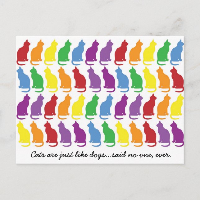 Les Chats Sont Comme Les Chiens Carte Postale (Devant)