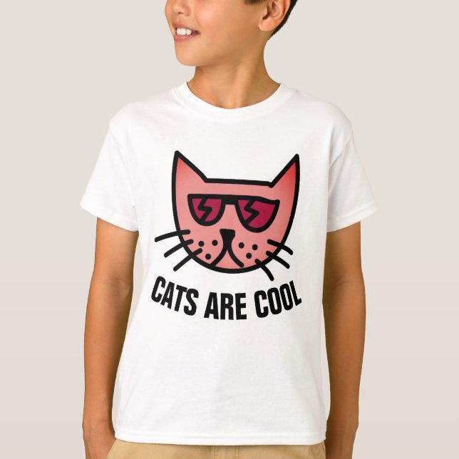 LES CHATS SONT COOL, Drôle Mignonne T-shirts pour  (Devant)
