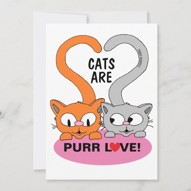Les chats sont une carte à plat Purr Love (Devant)
