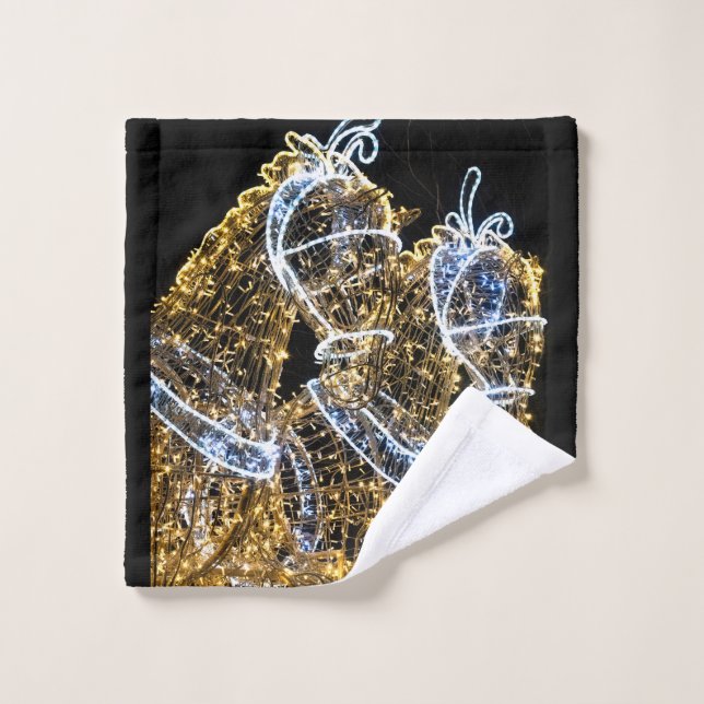 Les chevaux d'or galopant (Gant de toilette)
