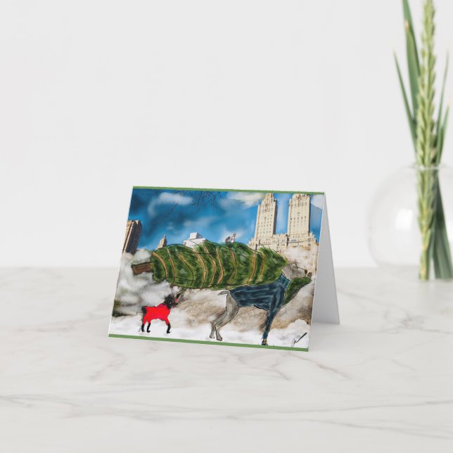 Les chiens de carte de voeux de vacances (Devant)