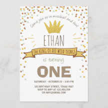 Les choses sauvages invitation d'anniversaire Garç