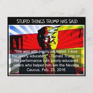 Les choses stupides Trump a dit Carte postale Souv