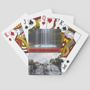 Les chutes d'Alabama sur un pont de cartes de jeu