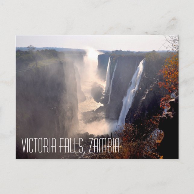 Les chutes Victoria, carte postale de la Zambie (Devant)