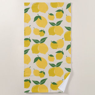 Les Citrons 01 Retro-Zitronen-Abstrakt Zitronen Strandtuch