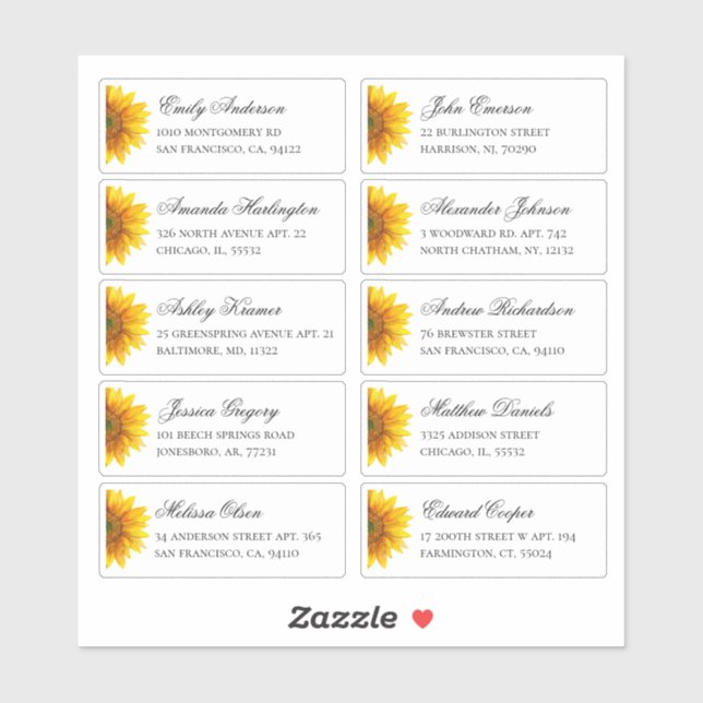 Les clients du Sunflower s'adressent. Étiquettes m (Feuille)