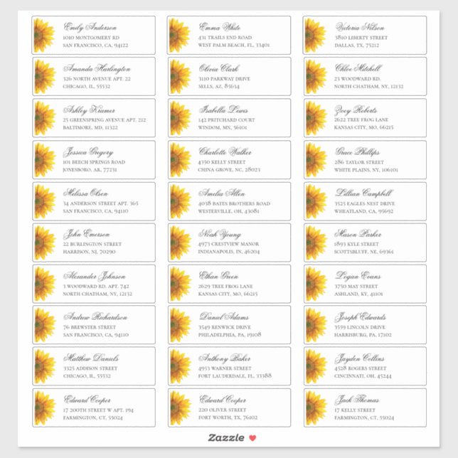 Les clients du Sunflower s'adressent. Étiquettes m (Feuille)