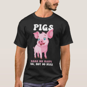 Les cochons me rendent heureux - T-shirt drôle de