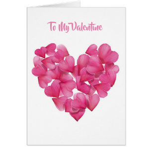 Les coeurs de pétales Roses de la carte de Valenti