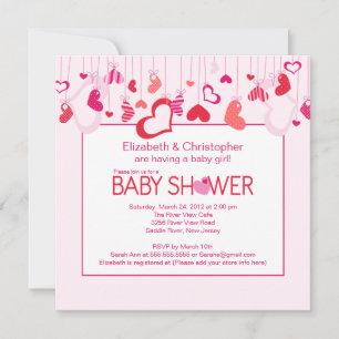 Les Coeurs modernes Invitation Baby shower des cou
