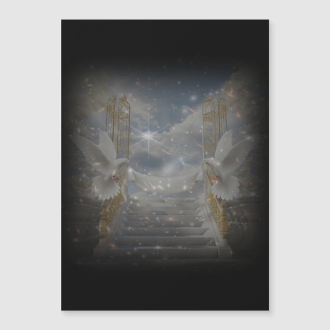 Les colombes célestes Invitations magnétiques (Devant)