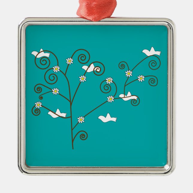 Les colombes dans un ornement d'arbre (Devant)