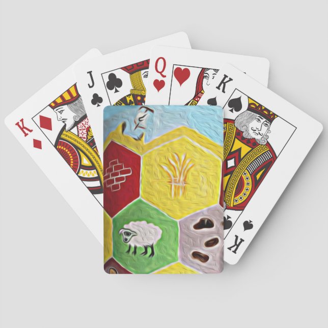 Les colons de Catan ont dénommé des cartes de jeu (dos)