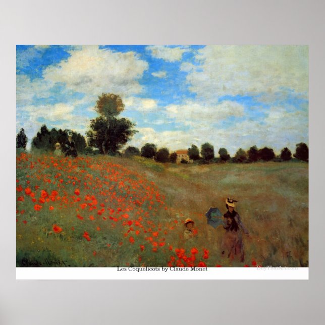 Les Coquelicots von Claude Monet Poster (Vorne)
