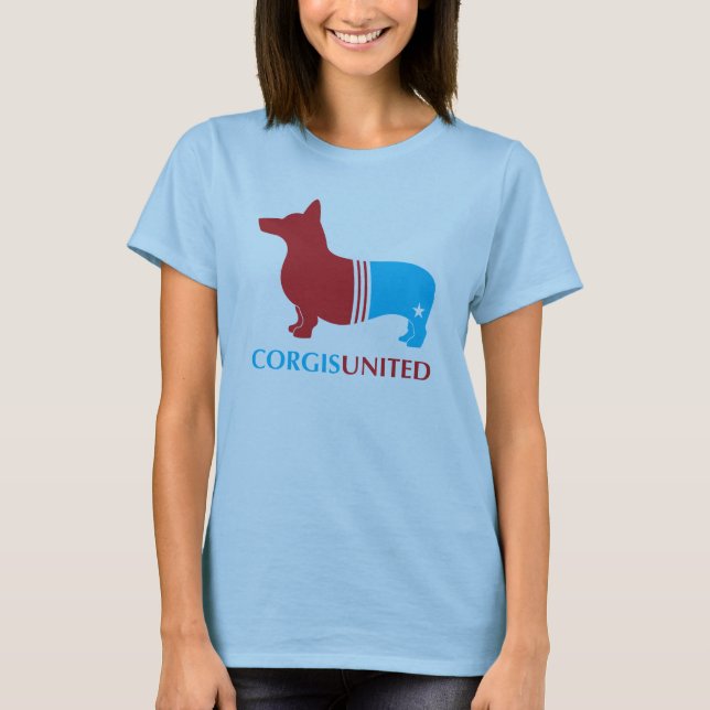 Les Corgis ont uni le bébé de dames - T-shirt de (Devant)
