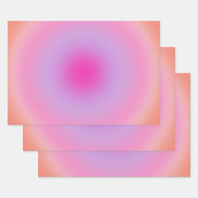 Les Couleurs 01 Orange and Pink Gradient Aura Geschenkpapier Set (Set)